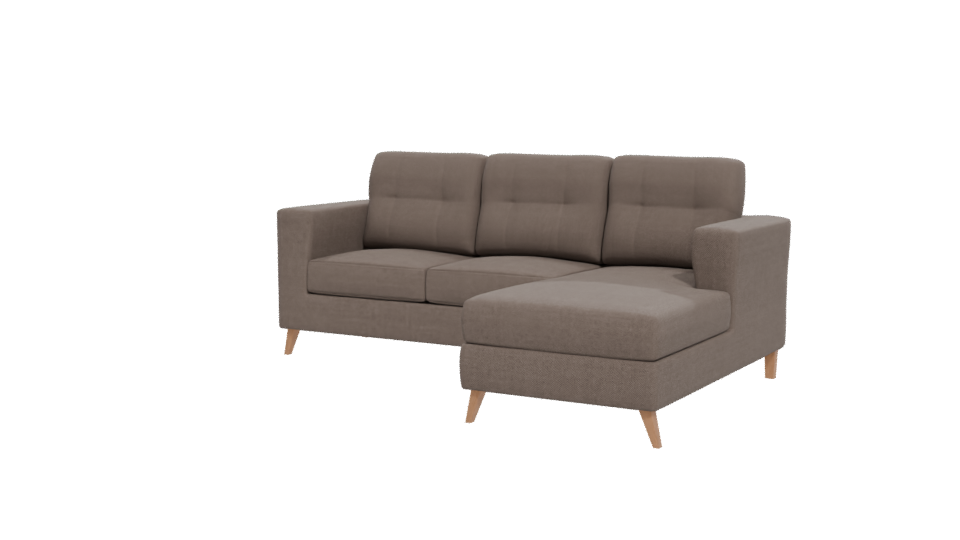 Contemporary Sofa with Chaise - Professional 3D Model Render 12