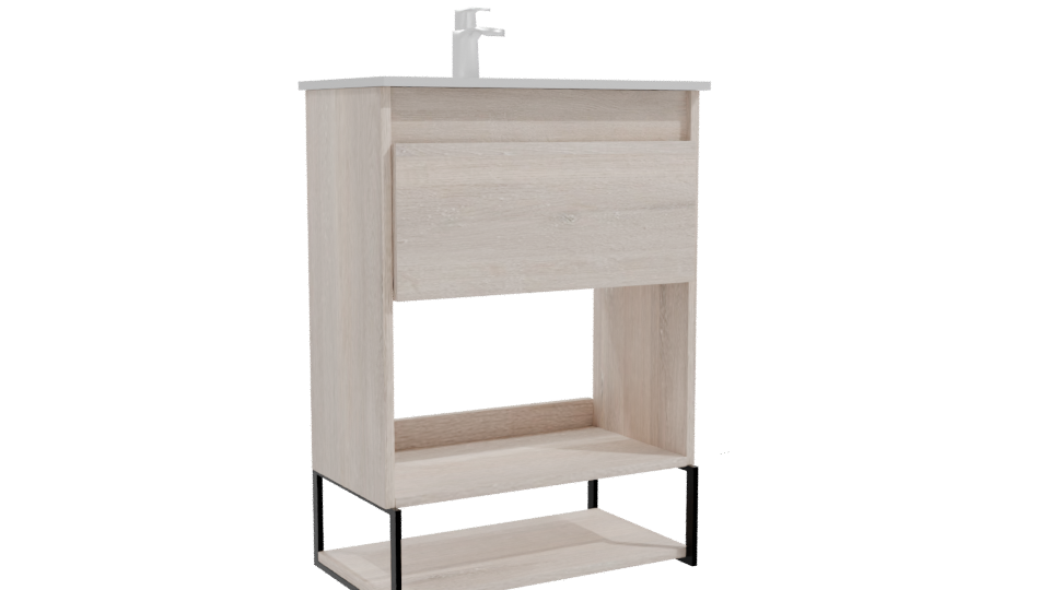 Contemporary Wooden Bathroom Vanity 3D Model - Professional 3D Model Render 10