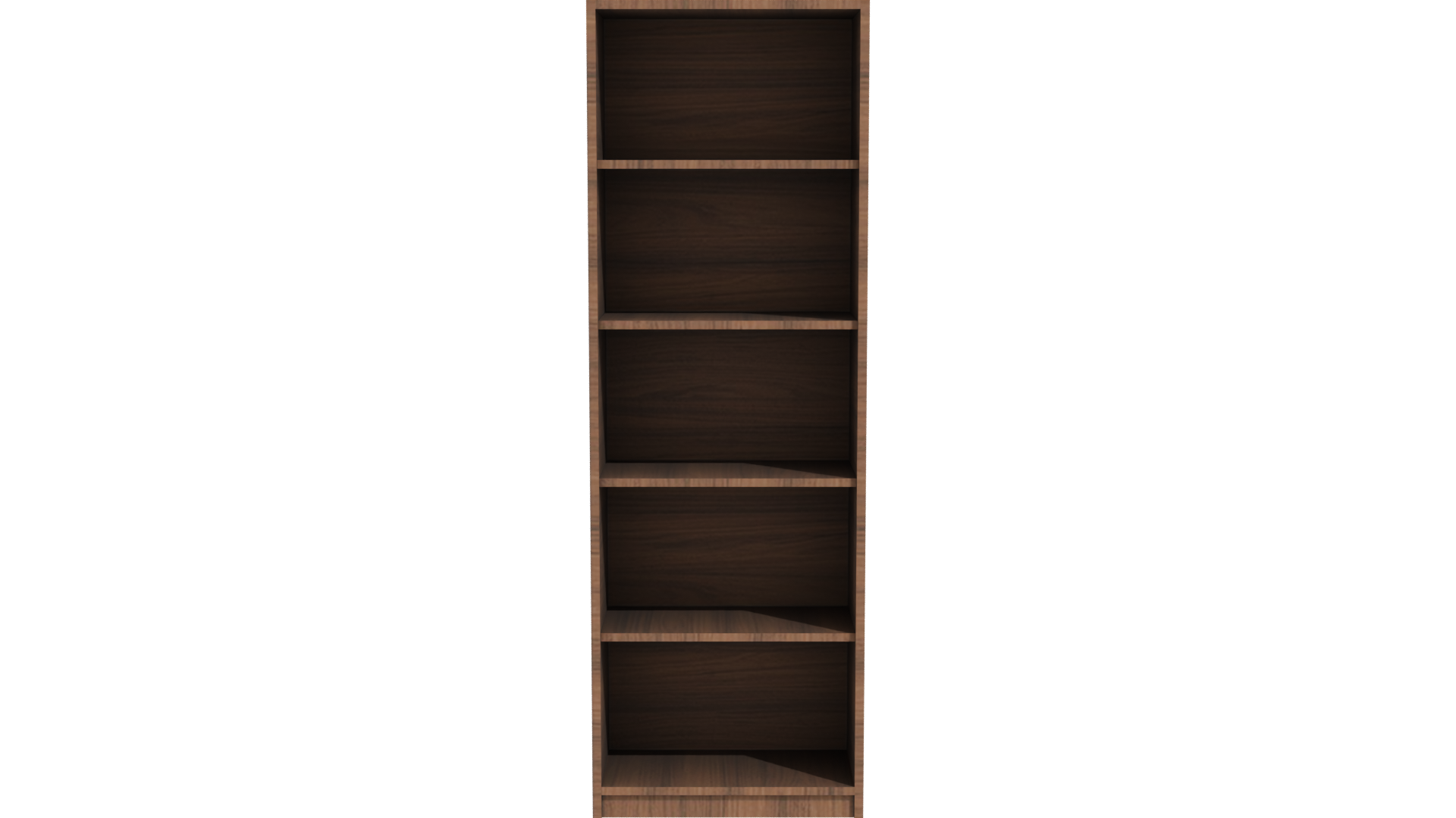 Stylish Wooden Bookshelf Model - Professional 3D Model Render 11