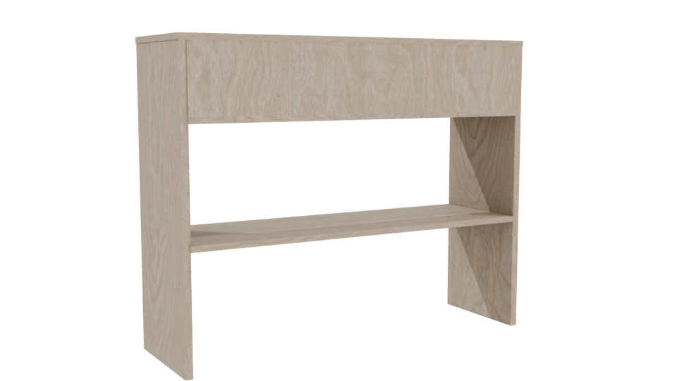 Stylish Wooden Shelf Display 3D - Professional 3D Model Render 4