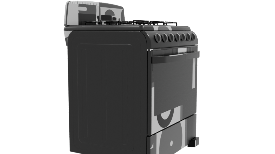 Stylish Gas Range Oven Model - Professional 3D Model Render 9