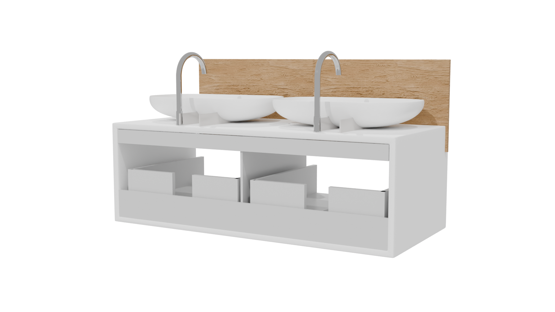 Double Sink Bathroom Vanity 3D - Professional 3D Model Render 6