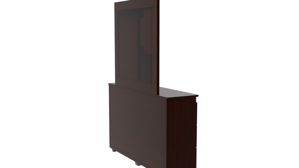 Modern Bedroom Dresser and Mirror - Professional 3D Model Render 7
