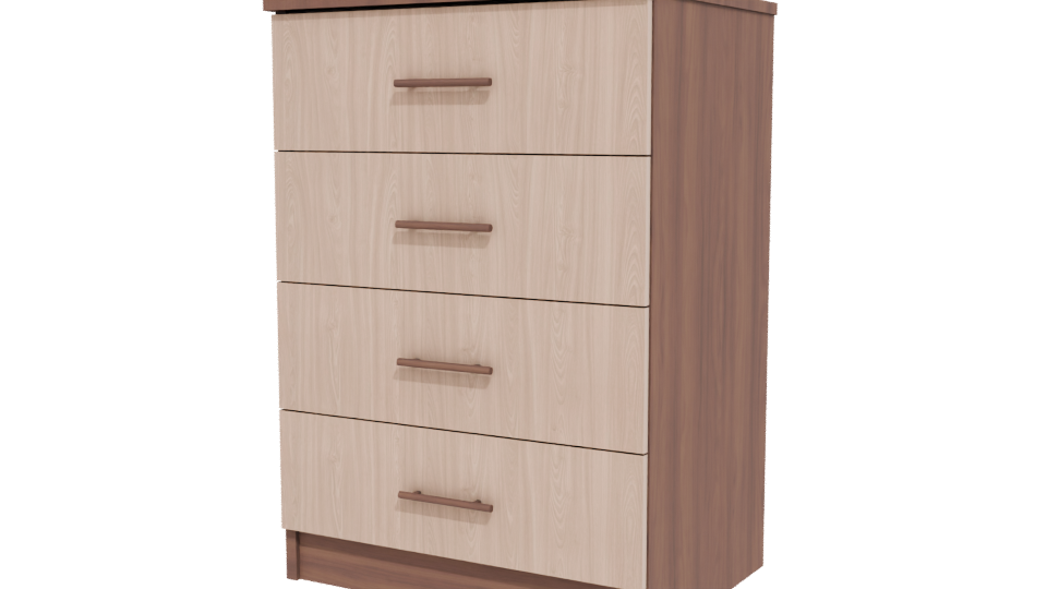 Contemporary Wooden Drawer Chest - Professional 3D Model Render 12