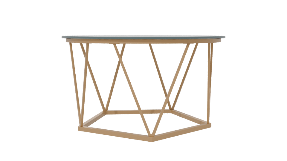 Stylish Glass Top Coffee Table - Professional 3D Model Render 6