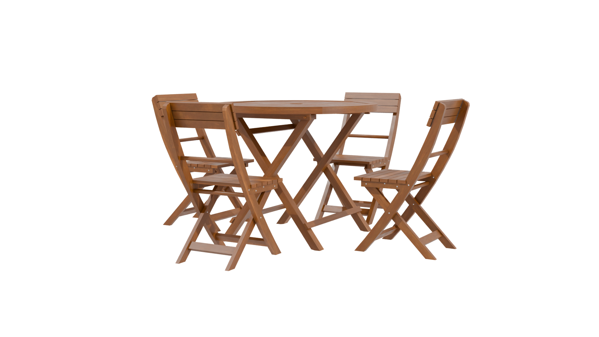 Stylish Wooden Dining Set 3D - Professional 3D Model Render 3