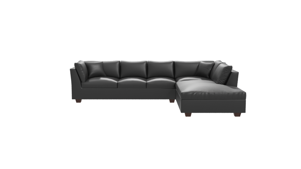Modern L-Shaped Leather Sofa 3D - Professional 3D Model Render 11