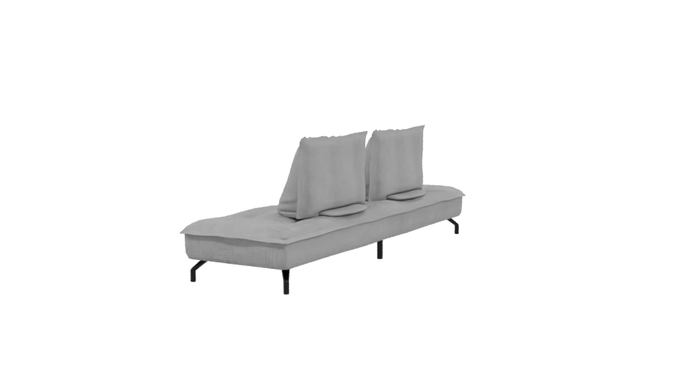 Gray Upholstered Sofa Bed 3D - Professional 3D Model Render 3