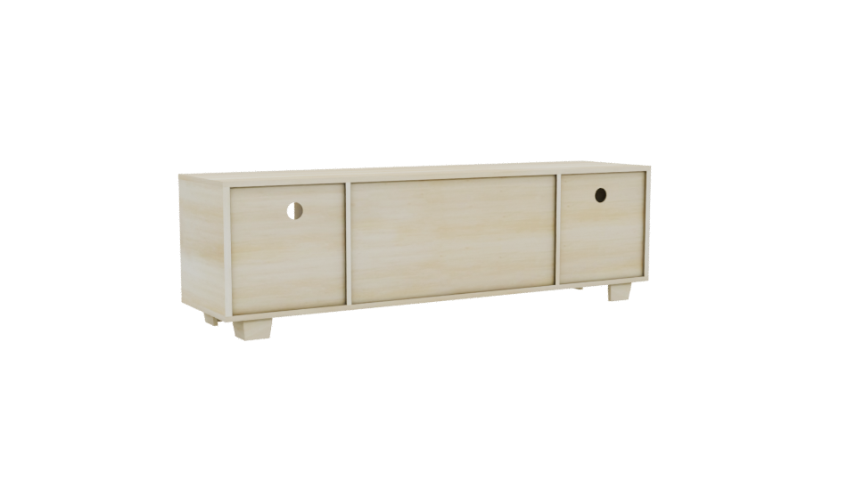 Stylish Wooden TV Stand 3D Model - Professional 3D Model Render 4