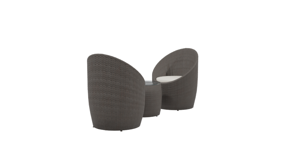 Contemporary Outdoor Seating Set 3D Model - Professional 3D Model Render 3