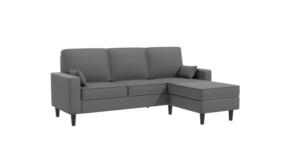 Contemporary Fabric Sectional Sofa 3D Model - Professional 3D Model Render 10