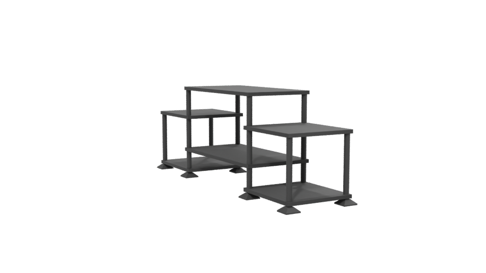 Contemporary Black Multi-Level Display Shelf 3D Model - Professional 3D Model Render 13