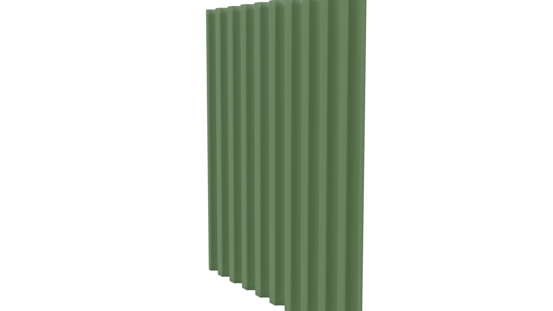 Stylized Green Corrugated Panel - Professional 3D Model Render 7