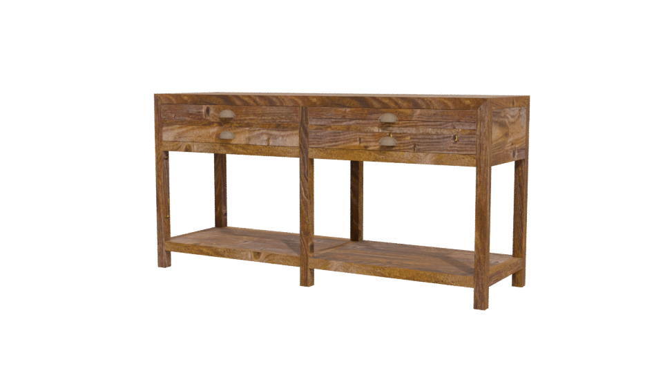 Rustic Wooden Console Table Model - Professional 3D Model Render 12