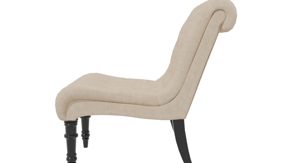 Elegant Tufted Accent Chair 3D - Professional 3D Model Render 2