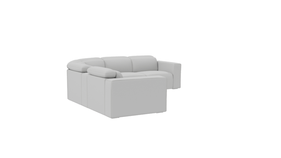 Stylish Modern Curved Sofa 3D Model - Professional 3D Model Render 7