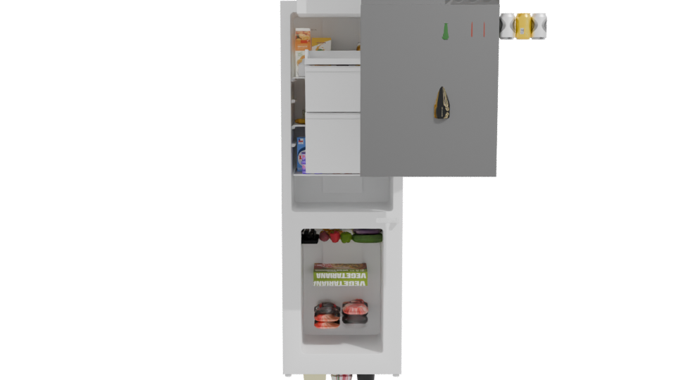 Stylish Stainless Steel Refrigerator 3D - Professional 3D Model Render 11