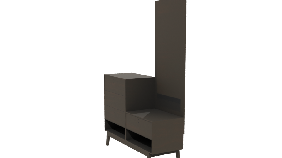 Contemporary Wooden Dresser with Mirror 3D Model - Professional 3D Model Render 13