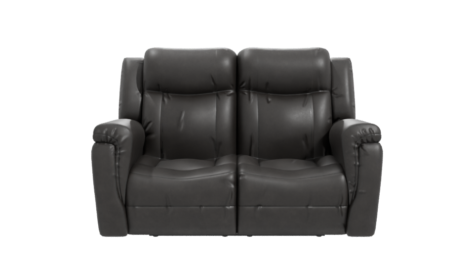 Stylish Black Reclining Couch Model - Professional 3D Model Render 11