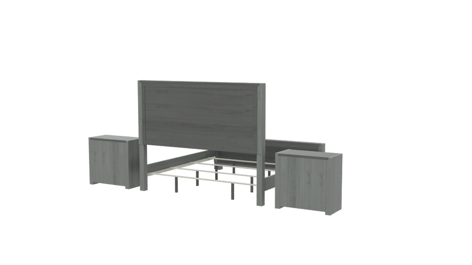 Stylish Bed with Nightstands 3D - Professional 3D Model Render 6