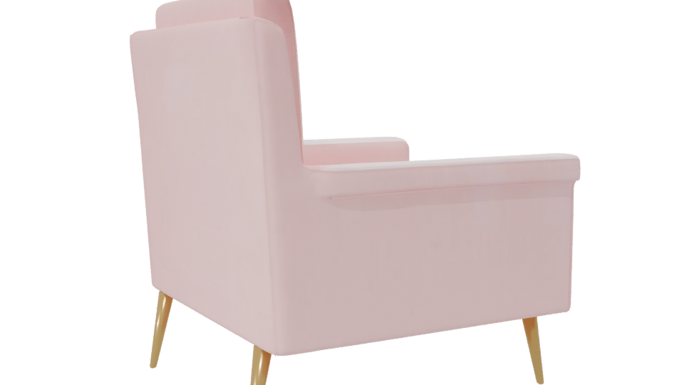 Stylish Pink Accent Chair 3D - Professional 3D Model Render 7