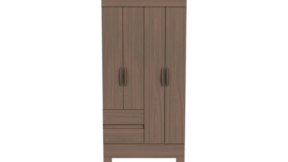 Stylish Wooden Wardrobe 3D Model - Professional 3D Model Render 11