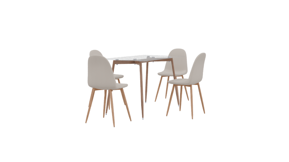 Stylish Dining Table Set 3D - Professional 3D Model Render 3