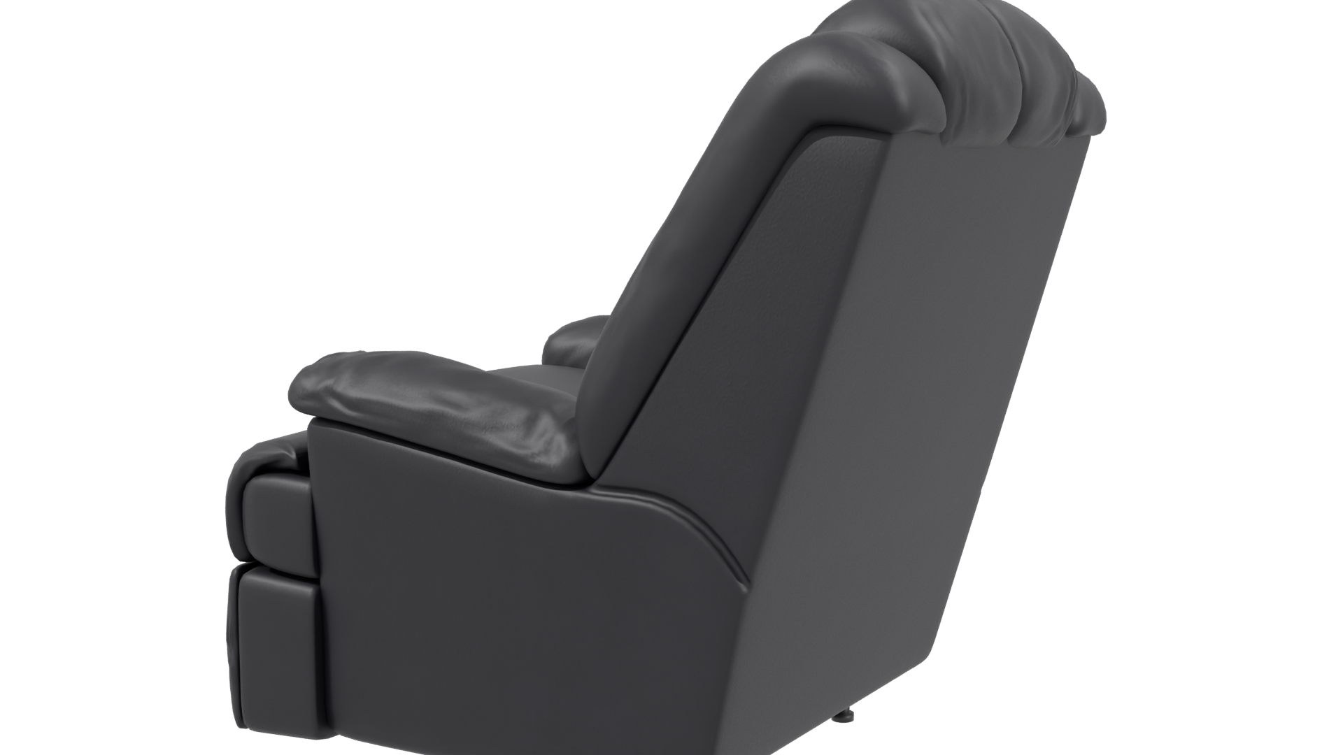 Realistic Black Leather Recliner Armchair 3D Model - Professional 3D Model Render 3