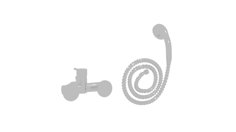 Stylish Showerhead and Faucet Set - Professional 3D Model Render 4