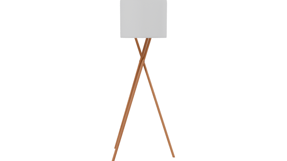 Minimalist Wooden Tripod Lamp 3D - Professional 3D Model Render 2