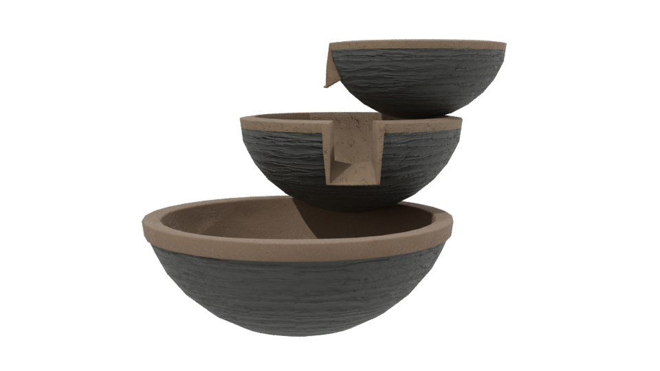 Stylish Tiered Fountain Model - Professional 3D Model Render 2