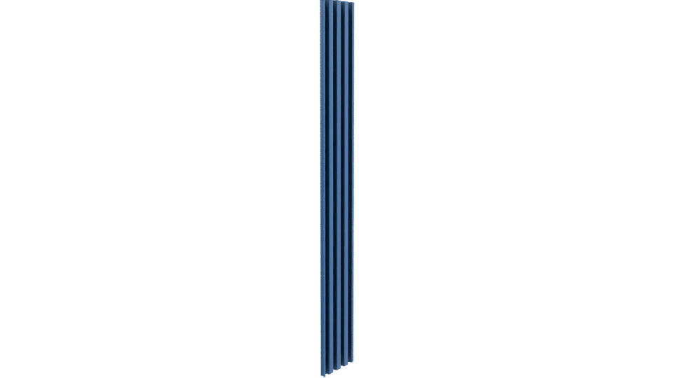 Vertical Blue Slatted Column Model - Professional 3D Model Render 9