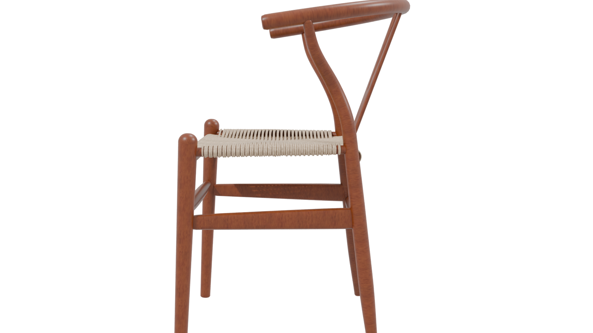 Stylish Wooden Dining Chair Model - Professional 3D Model Render 2
