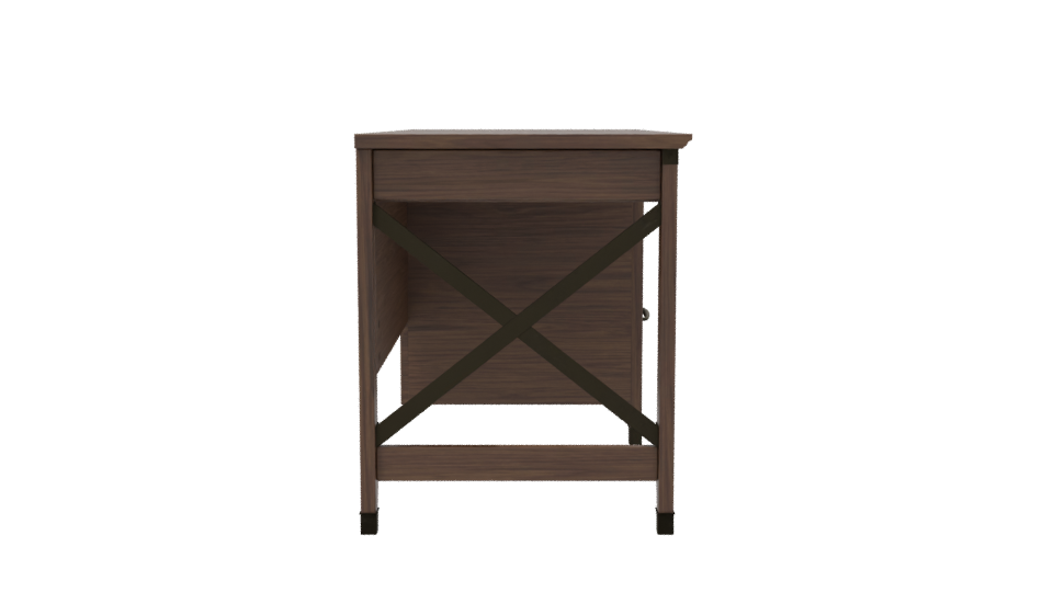 Elegant Wooden Office Desk 3D - Professional 3D Model Render 8