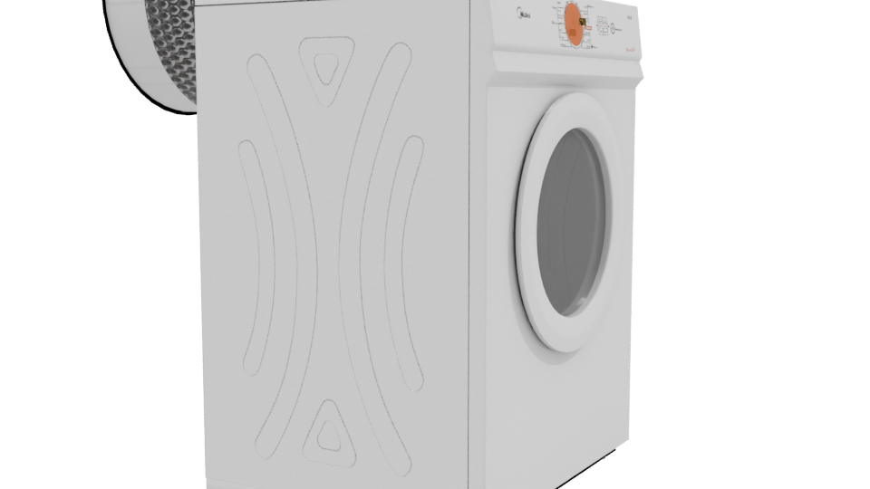 Modern Household Dryer 3D Model - Professional 3D Model Render 9