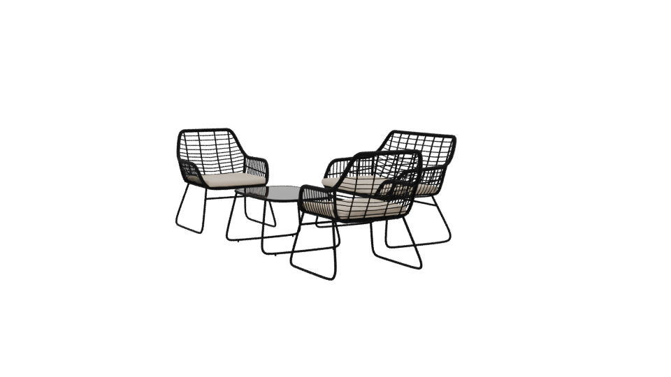 Stylish Outdoor Seating Set 3D - Professional 3D Model Render 13