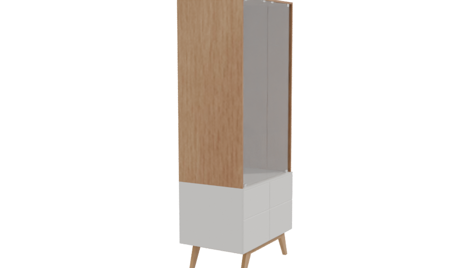 Contemporary Glass Display Cabinet - Professional 3D Model Render 9