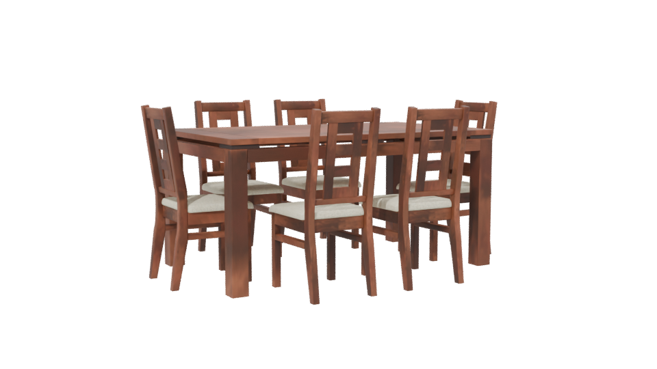Contemporary Wooden Dining Set 3D Model - Professional 3D Model Render 13