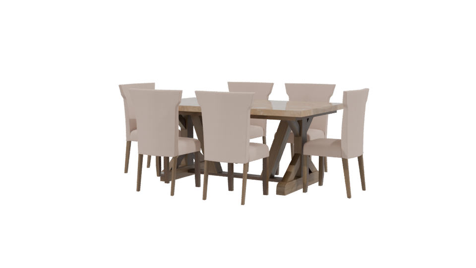 Elegant Dining Table Set 3D - Professional 3D Model Render 3