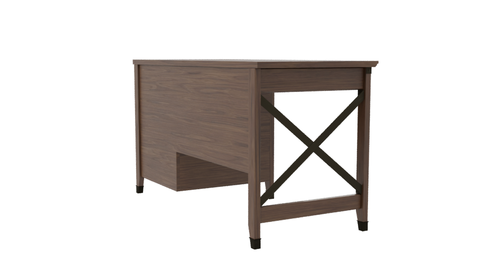Elegant Wooden Office Desk 3D - Professional 3D Model Render 7