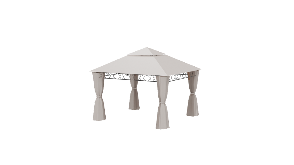 Elegant Outdoor Canopy Gazebo 3D Model - Professional 3D Model Render 6