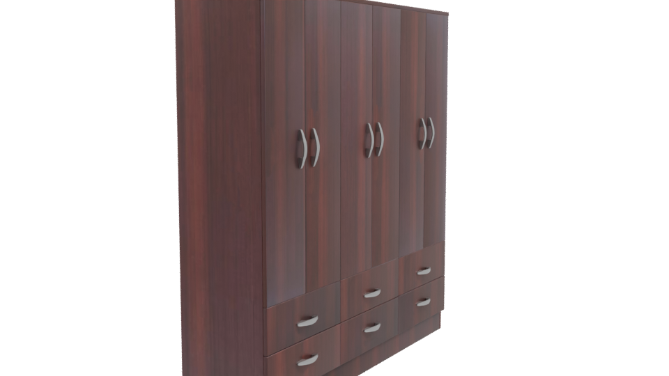 Stylish Wooden Wardrobe 3D Model - Professional 3D Model Render 9
