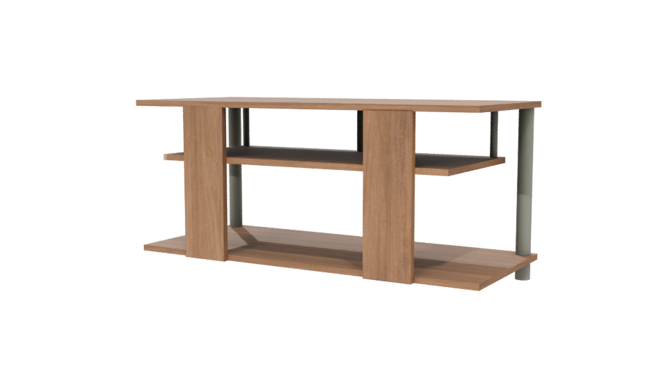 Modern Wooden TV Stand Model - Professional 3D Model Render 6