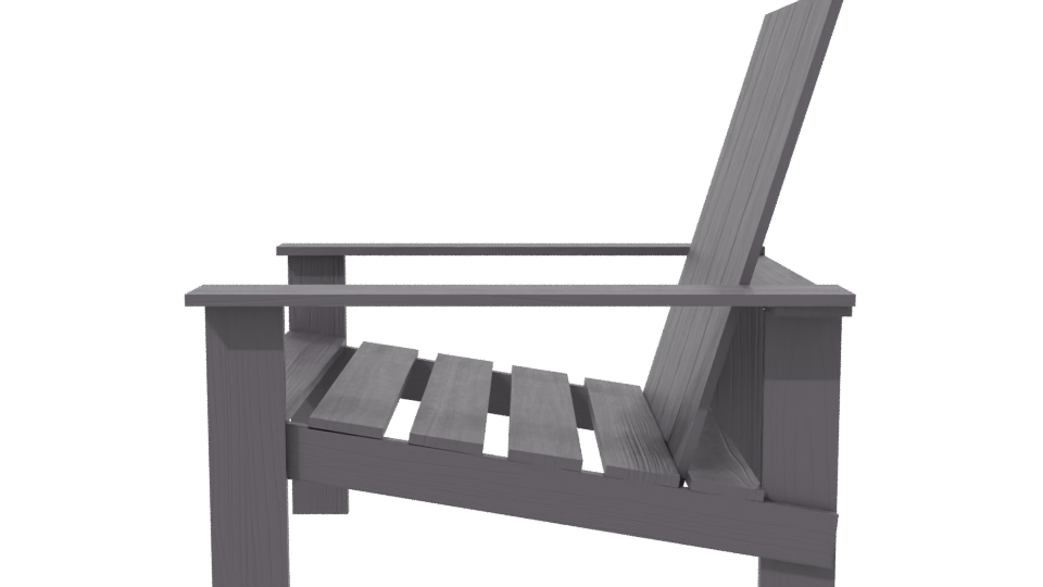 Stylish Wooden Outdoor Chair Model - Professional 3D Model Render 2