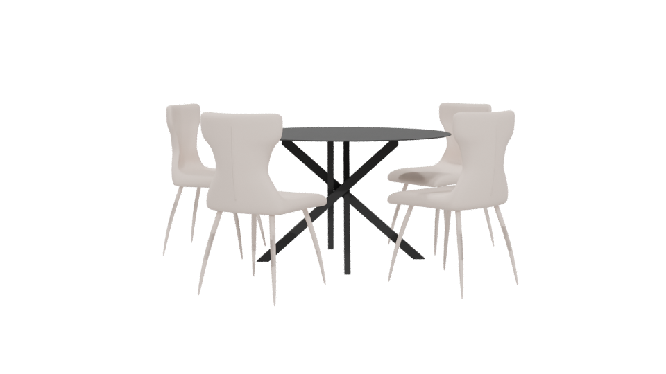 Contemporary Dining Table Set 3D - Professional 3D Model Render 5