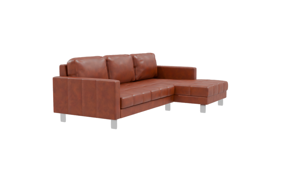 Stylish Leather Sectional Sofa 3D - Professional 3D Model Render 9