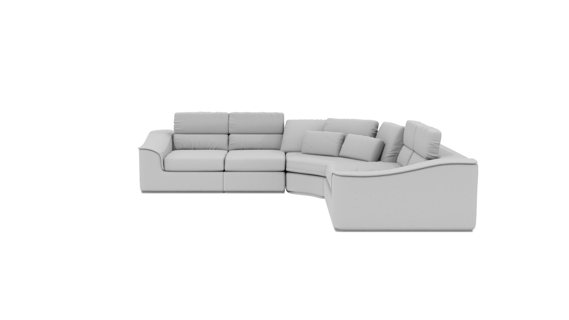 Stylish Curved Modern Sofa 3D Model - Professional 3D Model Render 2