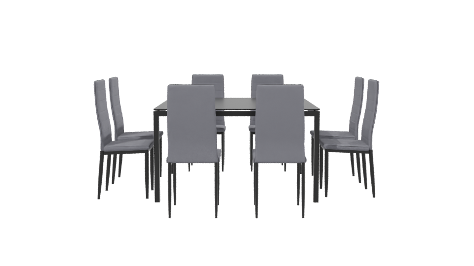 Modern Dining Table Set 3D - Professional 3D Model Render 2