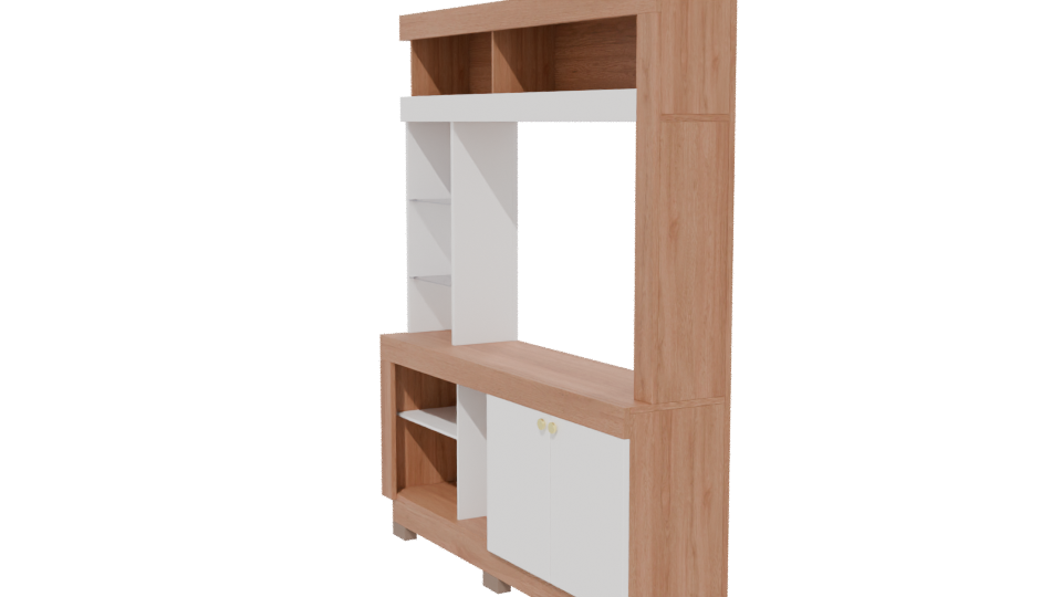 Contemporary Wood TV Stand Model - Professional 3D Model Render 13
