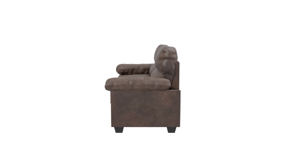 Stylish Brown Leather Sofa 3D - Professional 3D Model Render 2